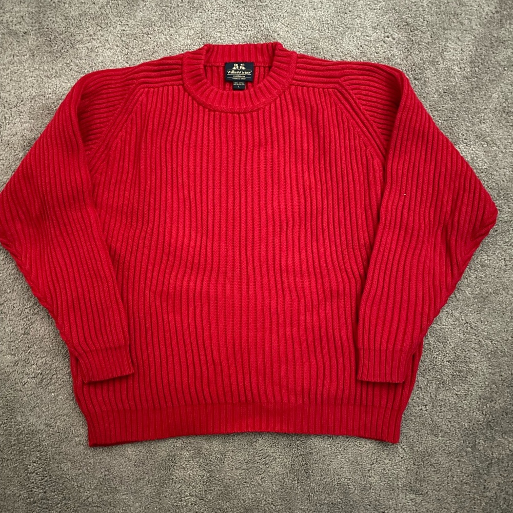 Willis and Geiger vintage 100% cotton red sweater. Size L